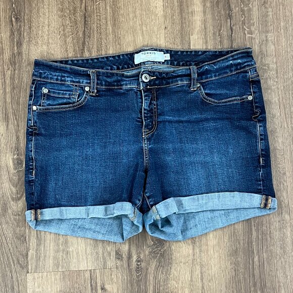 torrid Pants - Torrid Roll Cuff Denim Jean Shorts Sz 18